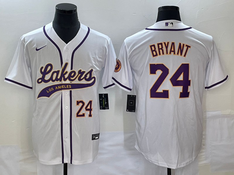 Men Los Angeles Lakers #24 Bryant white 2023 NBA Jersey style 8